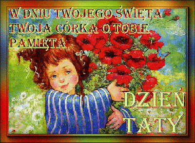 Bukiet maków i życzenia dla taty